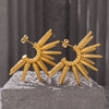 Wholesale Earrings Stainless Steel 18K Gold Plated Geometric Punk Retro Fashion For Women