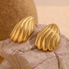 Wholesale Earrings Stainless Steel 18K Gold Plated Geometric Striped Retro Women