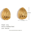 Wholesale Earrings Stainless Steel 18K Gold Plated Geometric Striped Retro Women