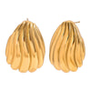 Wholesale Earrings Stainless Steel 18K Gold Plated Geometric Striped Retro Women