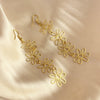 Wholesale Earrings Stainless Steel 18K Gold Plated Geometric Tassel Flower Design For Women