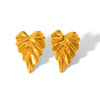 Wholesale Earrings Stainless Steel 18K Gold Plated Leaf Flowers Geometric Design