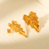 Wholesale Earrings Stainless Steel 18K Gold Plated Leaf Flowers Geometric Design