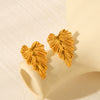 Wholesale Earrings Stainless Steel 18K Gold Plated Leaf Flowers Geometric Design