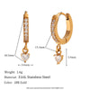 Wholesale Earrings Stainless Steel 18K Gold Plated Micro Set Zircon Fivepointed Star Geometric Heart Drop Shape