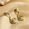 Wholesale Earrings Stainless Steel 18K Gold Plated Retro Geometric Style For Women