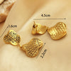 Wholesale Earrings Stainless Steel 18K Gold Plated Retro Geometric Style For Women