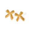 Wholesale Earrings Stainless Steel 18K Gold Plated Striped Bow Style Jewelry For Women