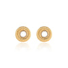 Wholesale Earrings Stainless Steel 18K Gold Round Hollow Design Electroplated Women's Simple Style