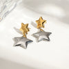 Wholesale Earrings Stainless Steel 18K Gold Star Shaped Electroplated