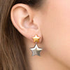 Wholesale Earrings Stainless Steel 18K Gold Star Shaped Electroplated