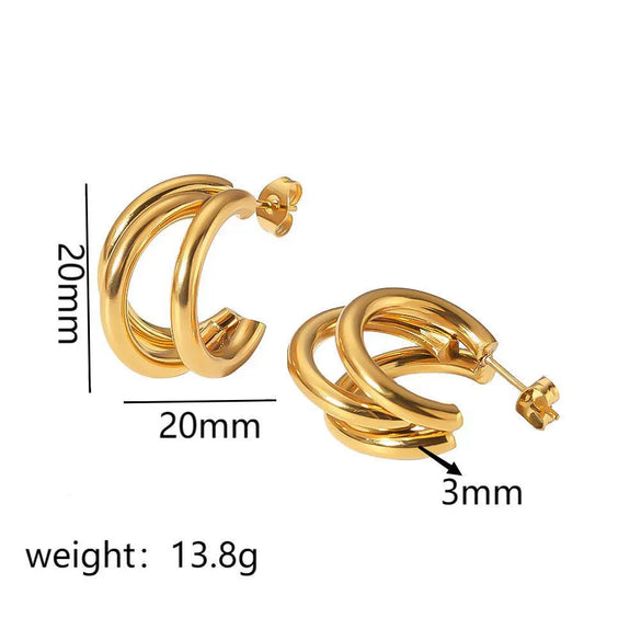 Wholesale Earrings Stainless Steel Light Luxury Geometric Electroplated