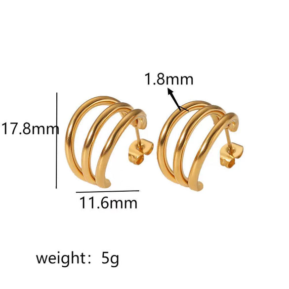 Wholesale Earrings Stainless Steel Light Luxury Geometric Electroplated