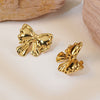Wholesale Earrings Stainless Steel Love Pattern Bow Small Fresh Style Electroplating