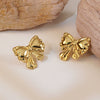 Wholesale Earrings Stainless Steel Love Pattern Bow Small Fresh Style Electroplating