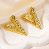Wholesale Earrings Stainless Steel Love Star Geometric Heart Shape Retro Electroplated For Women