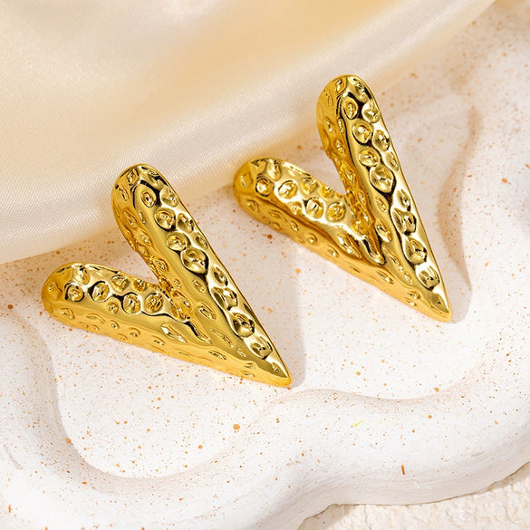 Wholesale Earrings Stainless Steel Love Star Geometric Heart Shape Retro Electroplated For Women