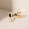 Wholesale Earrings Stainless Steel Luxury Retro Round Pearl Set