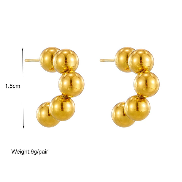 Wholesale Earrings Stainless Steel Metal Cold Style Geometric Ushaped Cshape Semicircle Electroplated