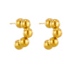 Wholesale Earrings Stainless Steel Metal Cold Style Geometric Ushaped Cshape Semicircle Electroplated