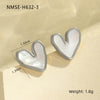 Wholesale Earrings Stainless Steel Natural White Shells Retro Loveshaped Electroplated