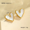 Wholesale Earrings Stainless Steel Natural White Shells Retro Loveshaped Electroplated
