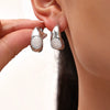 Wholesale Earrings 316L Stainless Steel Pearl Drop Oil Cshaped Geometric Electroplating