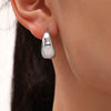Wholesale Earrings 316L Stainless Steel Pearl Drop Oil Cshaped Geometric Electroplating