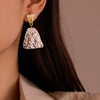 Wholesale Earrings Stainless Steel Petals Geometric Pattern 18K Gold Plated Vintage Style