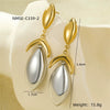 Wholesale Earrings Stainless Steel Petals Geometric Pattern 18K Gold Plated Vintage Style