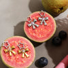 Wholesale Earrings Stainless Steel Pink Zircon Gold And Silver Color Matching Geometric Bow Star Electroplated For Women