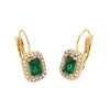 Wholesale Earrings Stainless Steel Real Gold Plated Geometric Square Zircon French Retro Style