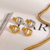 Wholesale Earrings Stainless Steel Retro Geometric Electroplated