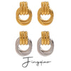 Wholesale Earrings Stainless Steel Retro Geometric Electroplated