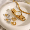 Wholesale Earrings Stainless Steel Retro Geometric Electroplated