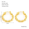 Wholesale Earrings Stainless Steel Retro Gold Round Love Geometric Heart Shape Electroplated For Women