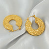 Wholesale Earrings Stainless Steel Retro Gold Round Love Geometric Heart Shape Electroplated For Women
