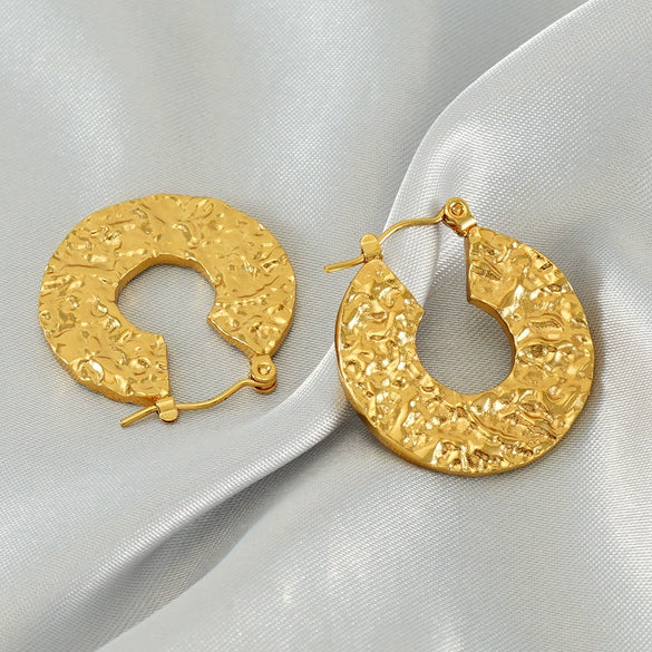 Wholesale Earrings Stainless Steel Retro Gold Round Love Geometric Heart Shape Electroplated For Women