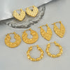 Wholesale Earrings Stainless Steel Retro Gold Round Love Geometric Heart Shape Electroplated For Women