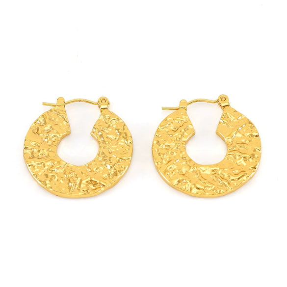 Wholesale Earrings Stainless Steel Retro Gold Round Love Geometric Heart Shape Electroplated For Women