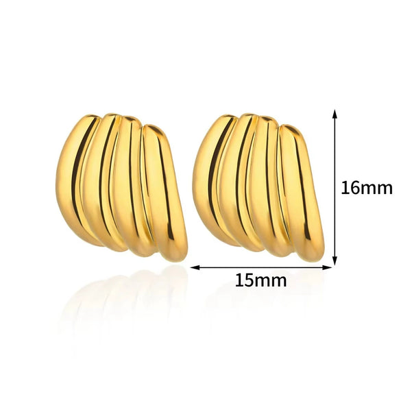 Wholesale Earrings Stainless Steel Retro Irregular Claw Hook Light Luxury Geometric Pattern Electroplated For Women