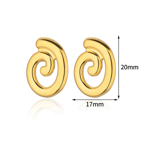 Wholesale Earrings Stainless Steel Retro Irregular Claw Hook Light Luxury Geometric Pattern Electroplated For Women