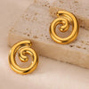 Wholesale Earrings Stainless Steel Retro Irregular Claw Hook Light Luxury Geometric Pattern Electroplated For Women