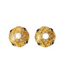 Wholesale Earrings Stainless Steel Retro Round Pearl Inlaid With White Stone Geometric Ushape Electroplated For Women