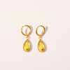 Wholesale Earrings Stainless Steel Retro Simple Elegant Dropshaped Goldplated Geometric Unisex