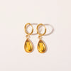 Wholesale Earrings Stainless Steel Retro Simple Elegant Dropshaped Goldplated Geometric Unisex