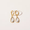 Wholesale Earrings Stainless Steel Retro Simple Elegant Dropshaped Goldplated Geometric Unisex