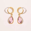 Wholesale Earrings Stainless Steel Retro Simple Elegant Dropshaped Goldplated Geometric Unisex