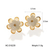 Wholesale Earrings Stainless Steel Retro Style Flower Geometric Electroplated For Women