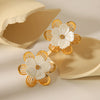 Wholesale Earrings Stainless Steel Retro Style Flower Geometric Electroplated For Women